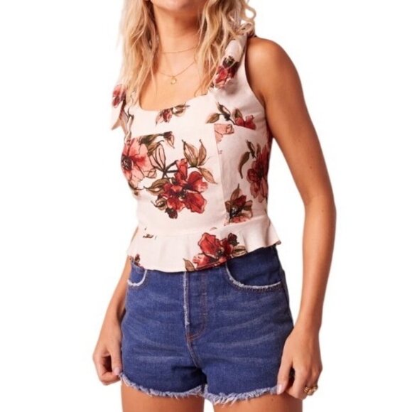 B O G Collective Bohemian Tank Size Medium Rayon Smocked Back NWT Band of Gypsie - Picture 6 of 14